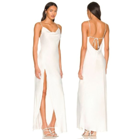 RESA White satin silk Dress - Picture 3 of 13